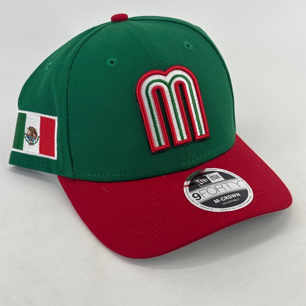 New Era 9FORTY Mexico WBC Hat Mens OSFM Green Red Snapback New World Baseball